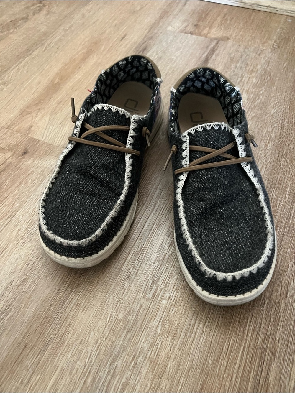 Hey Dude Women's Dark Canvas Slip-On Shoes